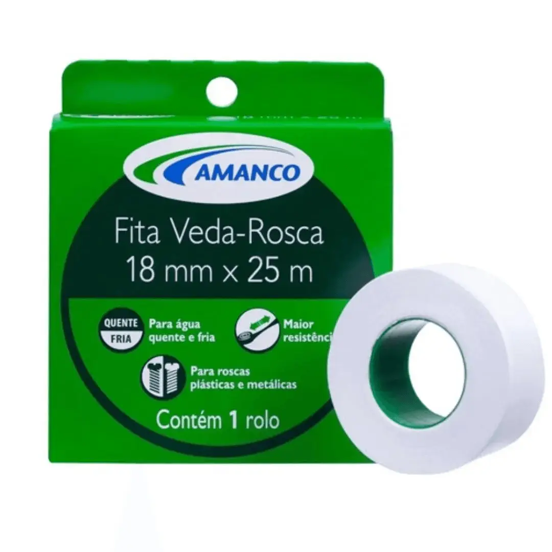 Fita Veda Rosca 18MM X 25M Amanco Cx 30 Peças